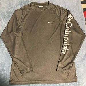 Columbia PFG Omni Shade Gray Long Sleeved Men's Crewneck Shirt (Size - M)